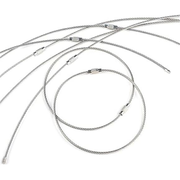 Pawfly 5 Inch/10 Inch Wire Keychain Cable Large Stainless Steel Key Ring Loop - Picture 7 of 7